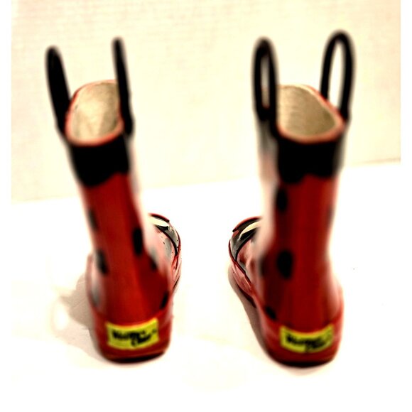 Western Chief Lady Bug Boots Childrens Size 6 Red Rainboots with Straps - Picture 5 of 7